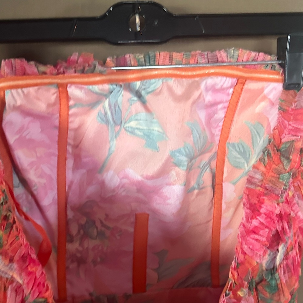 Vibrant Floral Ruffle Midi Dress MAC Duggal size 10 - Picture 6 of 7